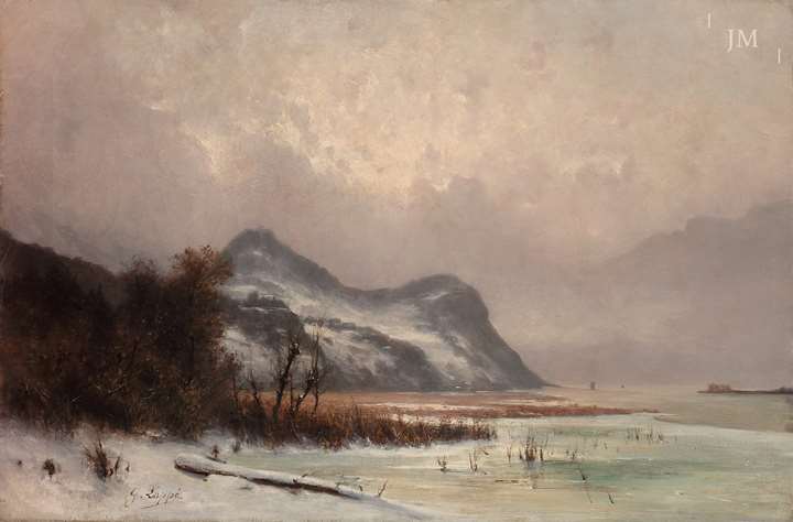 Ringgenberg on Lake Brienz seen from Interlaken in winter